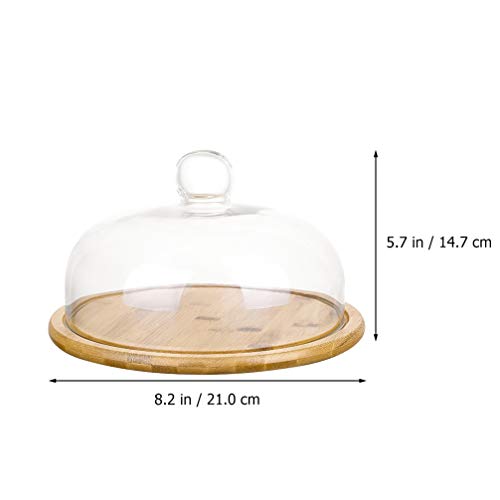 image for DOITOOL Glass Cake Stand with Dome Serving Platter and Cake Plate Use 
