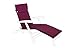 Bizzotto Cuscino per Sedia Sdraio Chaise Longue da Esterno, Lettino Piscina o Giardino, Tessuto Idrorepellente Sfoderabile, Steamer Poly 50 x 176 (Bordeaux)