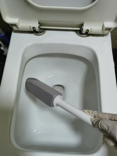 Image of Pumice Stone Toilet Bowl Brush and Toilet Crevice Cleaning Brush Set, Pumice Stone for Cleaning, Toilet Pumice Stone with Handle, Hard Bristle Crevice Cleaning Brush for Bathroom & Kitchen Room