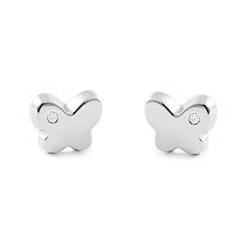 Pendientes nina oro blanco baratos