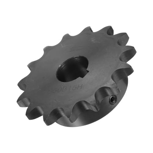 Image of uxcell #50 Chain Roller Sprocket B Type, 7 /8 inch Bore 15 Tooth Single Strand Chain Sprocket, Carbon Steel, Keyway with Set Screws