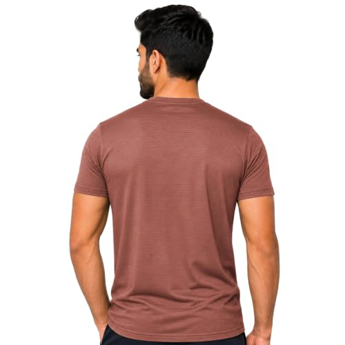 Image of NINQ Half Sleeve Tshirt for Men | Round Neck Regular Tshirt | Breathable Mesh Dotted Stylish T-Shirt | Sports Wear Casual Tee for Gym, Running & Daily Comfort