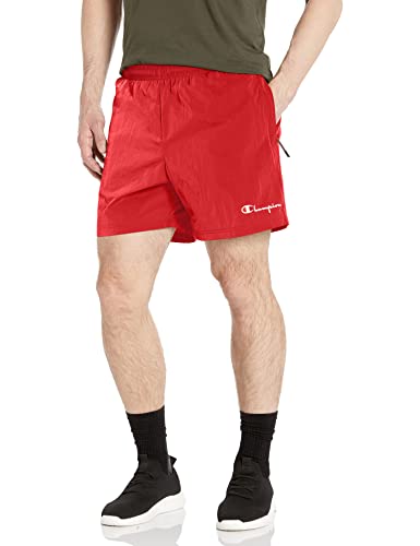 Short Champion en nylon premium écarlate avec logo