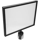 jojofuny Soporte para Letrero A3 Negro Horizontal, Marco de Señal Poste y Cinturón Retráctil, Exhibidor de Carteles Vertical para Gestión en Oficinas y Eventos, 1 Pieza