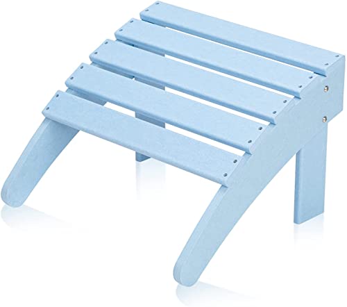 Bonnlo Adirondack Fußhocker aus Kunststoff, 100% Recyclebares Kunststoff Material, Stabil, Langlebig, leicht zu reinigen, Adirondack-Fußhocker, nur 2 Schritte zum Zusammenbauen (Blau) Cover