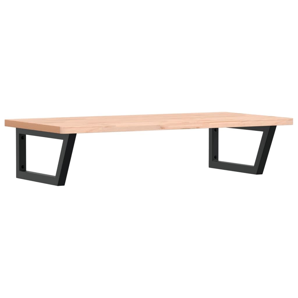 Lavabo da parete in legno massello di faggio, 100 x 50 cm, nero