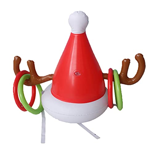 Isesuch PVC Inflatable Head Ring, Christmas Antler Hat Throwing Ring Toy Set Christmas Party Toss Game Supplies Interactive Toy Gift for Kids Isesuch PVC Inflatable Head Ring, Christmas Antler Hat Throwing Ring Toy Set Christmas Party Toss Game Supplies Interactive Toy Gift for Kids
