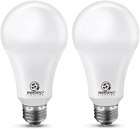 Super Bright 50/100/150W 3-Way A21 LED Light Bulb, 800/1600/2200 Lumens, 3000K Warm White, Non-dimmable, E26 Base, UL Listed, 2-Pack