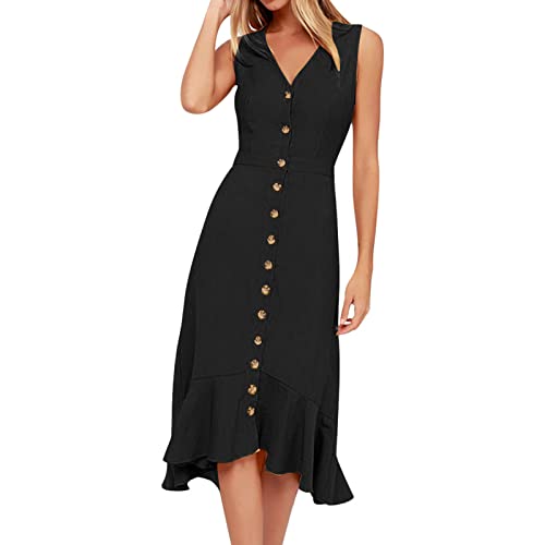 Strandkleid Damen Lang Geschenke für Frauen V Ausschnitt Elegant Blumen...