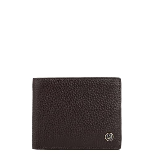 Image of Da Milano RFID Protected Leather Wallet for Men - Brown - Genuine Leather Bifold Wallet with 12 Card Slots & 2 Compartments