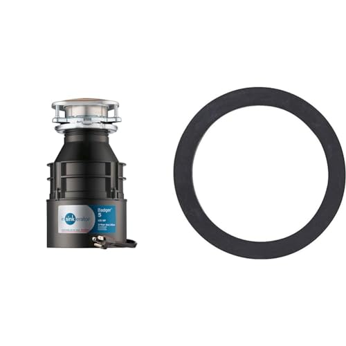InSinkErator Garbage Disposal with Power Cord, Badger 5, Standard Series, 1/2 HP Continuous Feed, Black & STS-OOSN Garbage-disposals, Satin Nickel - image 1