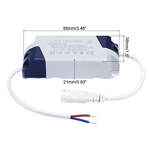 Image of PATIKIL 8-12W 300mA LED Driver, 4Pcs AC 85-265V Output 24-42V DC Female Connector Constant Current Rectifier Transformer External Power Supply