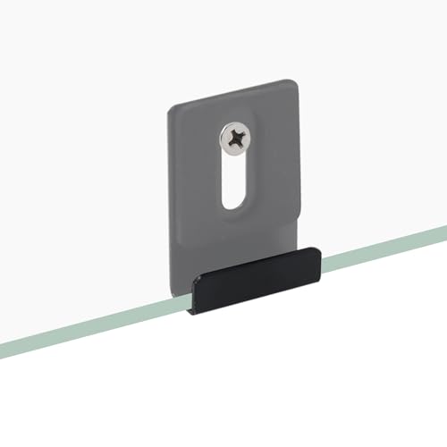 Image of Metal Mirror Clip,ULIFESTAR SUS304 Wide Channel Mirror Hanger Clip,Large Mirror Retainer Clip,Heavy Frameless Mirror J-Channel Mount Wall Clips with Screw 36*25mm /1.42*0.98 inch with Gasket Black 12PCS