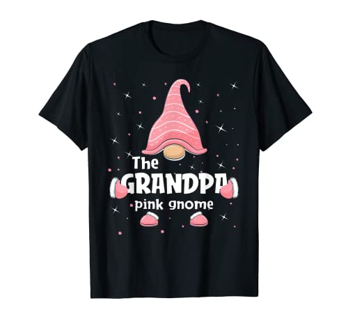 Grandpa Pink Gnome Family Matching Christmas Funny Pajama Camiseta
