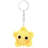 Zimocepuz Llavero Kawaii, Llavero de Estrella Amarilla Dulce Tejido, Llaves del Coche, Accesorio para Bolsos de Mano y Monederos, Regalos Navideños.