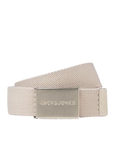 JACK & JONES Men's Jaclondon Woven Belt Noos Belt, Moonbeam, 80, moonbeam, 80 cm