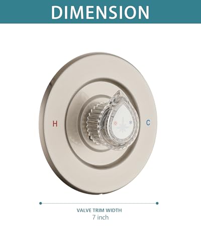 Image of Shower Faucet Trim Kit Compatible with Moen Fit Chateau Valve Only, Pull-on Push-off Design Knob Handle, Brushed Nickel