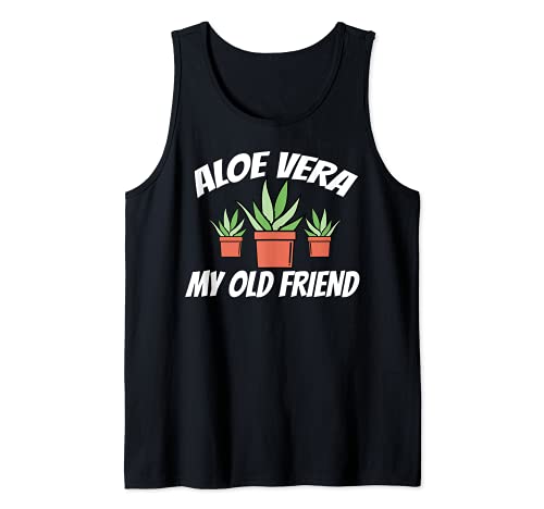 Aloe Vera My Old-Friend Funny Suculent Shirt para mujer Aloe Camiseta sin Mangas