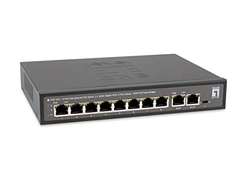 Commutateur PoE LevelOne FGP-1031 switch Ethernet 10 ports RJ45 pour réseau de vidéosurveillance