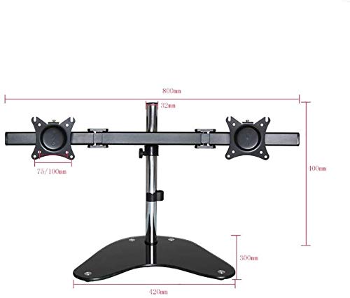 Support TV mobile au sol réglable pour double écran LCD de bureau - 6