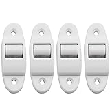 PLCatis 4 Piezas Guía para Correa de Persiana Enrollable Guía de Cinta 14mm Mini Guía de Banda de Persiana con Rodillo y Cepillo 40mm de Espacio entre Orificios - Blanco