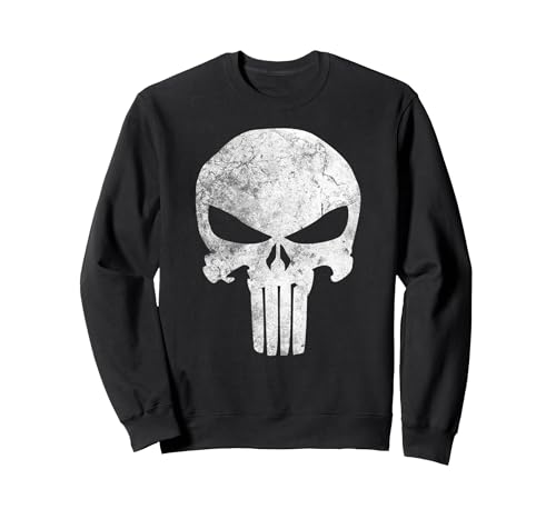 Sudadera Punisher Skull Symbol con estampado distressed estilo vintage retro de Marvel