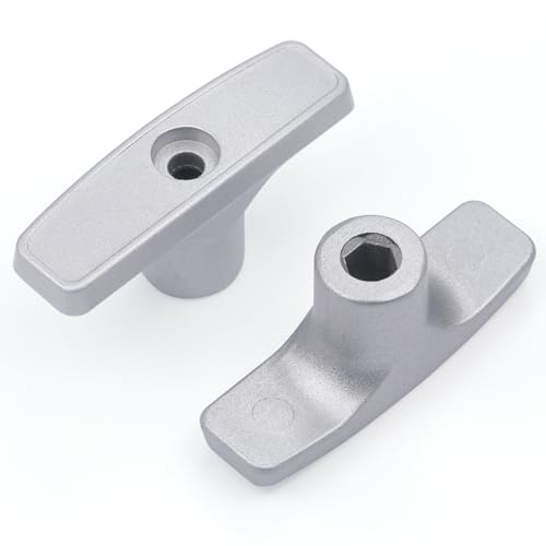 Image of 2 PCS Metal RV Waste Valve Handle Kits, with 4 Nuts 2 Screws 2 Gaskets, Replacement for Waste Valve Extension Rod, RV Sewer Valve Handle Replacement Set(Gray)