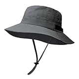 Sun Bucket Hat for Men Women Fishing Beach Safari Hats for Golf Hiking Hunting Outdoor UPF 50+ DeepGrey