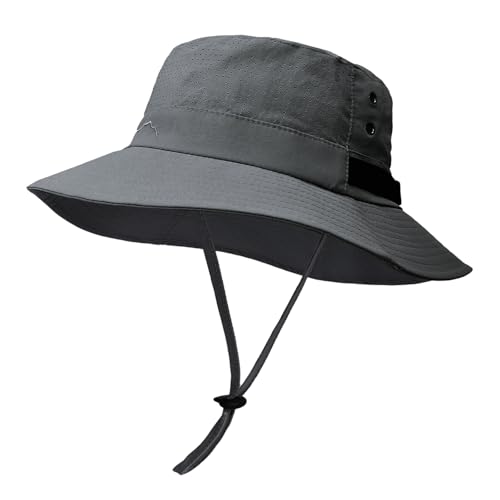 Sun Bucket Hat for Men Women Fishing Beach Safari Hats for Golf Hiking Hunting Outdoor UPF 50+ DeepGrey