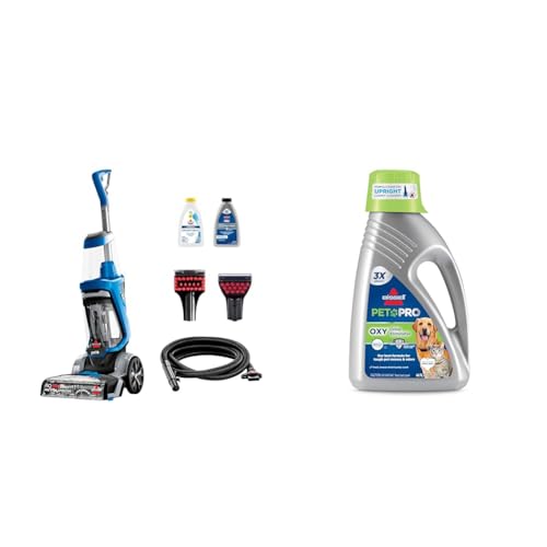 Image of Bundle of BISSELL ProHeat 2X Revolution Pet, 35799, Upright Deep Cleaner + Bissell Professional Pet Urine Elimator with Oxy and Febreze Carpet Cleaner Shampoo 48 Ounce