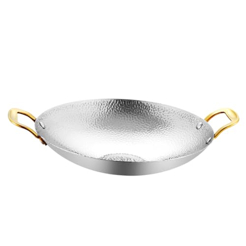 ZUNOXAZ Olla de Acero Inoxidable con Doble Asa Sartén Resistente al Calor para Cocina Casera y Restaurante para Hot Pot y Cocina Coreana Diseño Práctico y Duradero