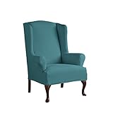 Serta | Stretch Slipcover Fits T Sofas, 74' to 96' Wide, Machine Washable, Aqua