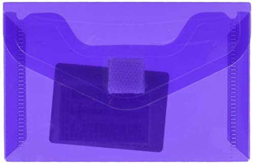 Liderpapel 934935 Pochette Enveloppe Polypropylène A8 74x52mm 180 Microns Fermeture Bouton Résistant Assorties