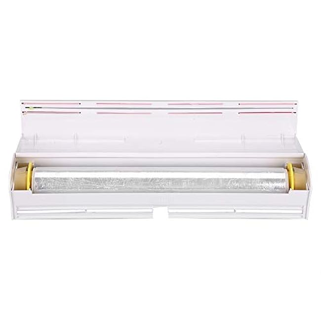Dioche Food Wrap Cutter, Kitchen Storage Accessory - Cling Film Dispenser, White, ABS +