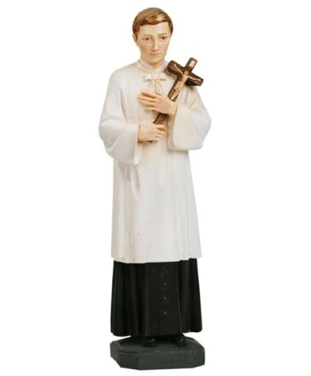 ArteSacraCaravaggio Statua di San Luigi Gonzaga cm 28 (11,02 inches) in marmo resina decorata a mano di produzione artigianale italiana