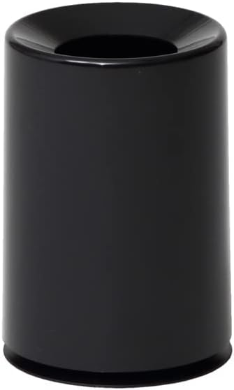 TUBELOR Mini Designer Round Countertop Trash Can, Conceals Any Plastic Bag 0.3 Gal, Gloss Black