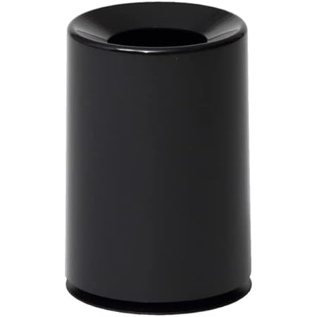 Ideaco TUBELOR Mini Designer Round Countertop Trash Can, Conceals Any Plastic Bag 0.3 Gal, Gloss Black