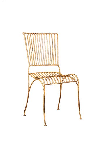 Biscottini Sillas de jardín de hierro forjado 85 x 40 x 50 cm - Sillas de exterior vintage - Muebles de jardín y terraza - Silla de hierro forjado rústico