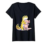 Photo Gallery donna axolotl & gecko lover gifts - leopard gecko hugging axolotl maglietta con collo a v Photo Gallery donna axolotl & gecko lover gifts - leopard gecko hugging axolotl maglietta con collo a v