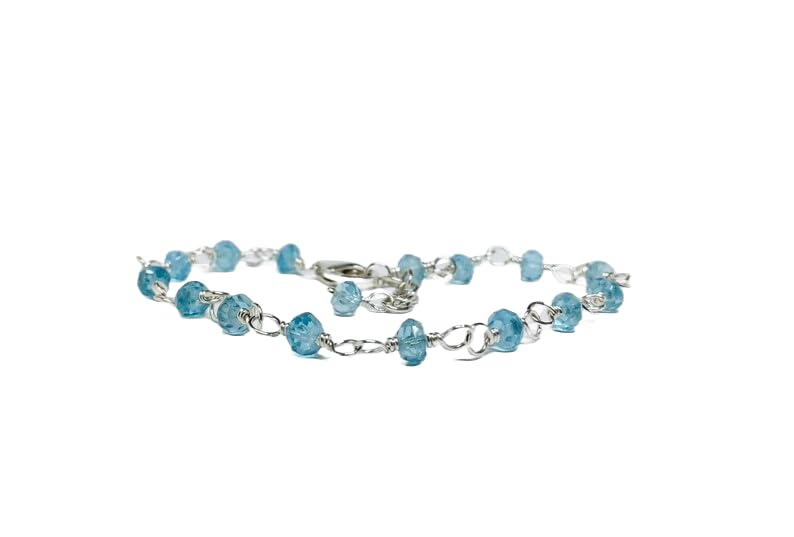 Bracelet en apatite véritable et argent sterling - Joaillerie fine minimaliste LKBEADS