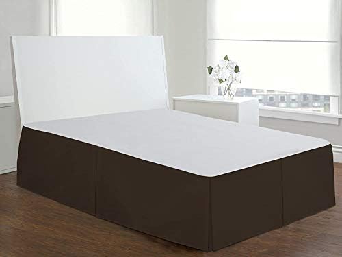 VGI Linen Top Selling (1-PC) Bed Skirt with 16" inch Drop Length, Fabulous Chocolate Color 100% Egyptian Cotton 550 Thread Count { Solid Pattern } Bed Skirt Size (King 76 x 80)