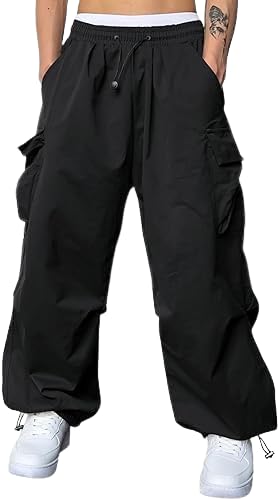 areal fashion Men's Soft parashut Cargo Trousers with Multiple Pockets, Drawstring Waist-picture-28