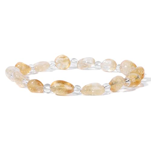 Bracelet citrine naturelle et perles de quartz bijoux femmes hommes