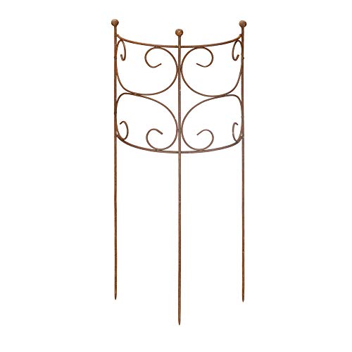 Rankgitter Rankhilfe Staudenhalter Strauchhalter halbrund Rankgerüst Metall Eisen Rost Deko Staudenhalter 100cm hoch (40cm breit)