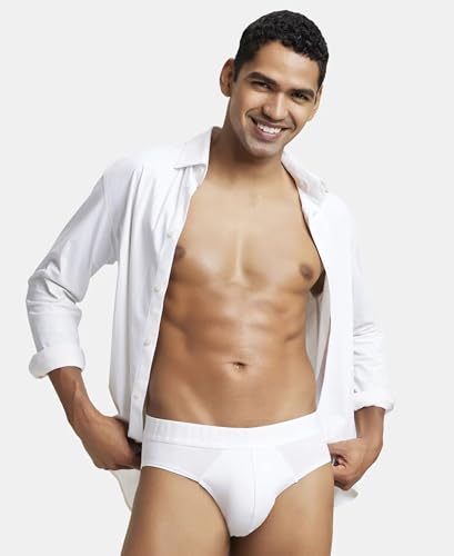 Image of Jockey IC31 Men's Supima Cotton Elastane Stretch Solid Brief with Ultrasoft Waistband