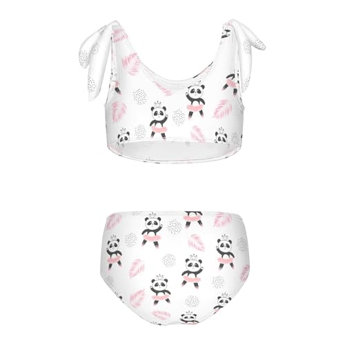 Image of CaTaKu Girls Swimsuits Two Piece Swimwear Cute Bikini Set Tankini Hawaiian Beach Sport Bathing Suit for Girls Size 3-12T