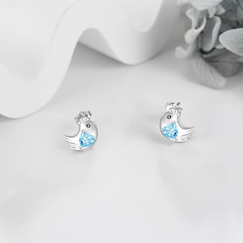 Image of Animal Stud Earrings 925 Sterling Silver Elephant /Unicorn /Chicken /Flamingo /Highland Cow /Hummingbird Earrings Animal Jewelry Gifts for Women