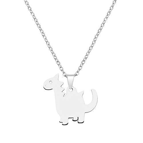 NOUMANDA Stainless Cartoon Dinosaur Necklace Wild Animal Element Minimalist Pendant Jewelry