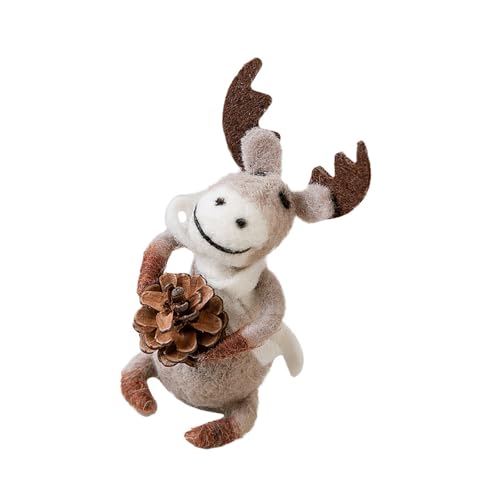 ぬいぐるみフェルトトナカイ置物ぬいぐるみ鹿のおもちゃクリスマス装飾マントル棚ダイニングテーブルホリデーデコレーションフェルト鹿の飾り