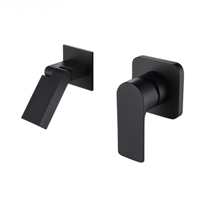 Robinet de lavabo dissimulé gris bronze mitigeur mural chaud froid en laiton